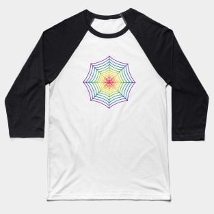 Rainbow Spider Web Baseball T-Shirt